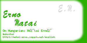 erno matai business card